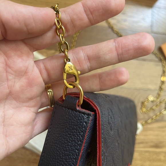 Navy Blue & Red Louis Vuitton Felicie Pochette - Picture 4 of 10
